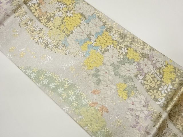 JAPANESE FUKURO OBI / WOVEN FLOWERS